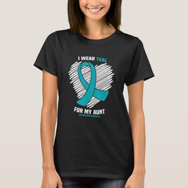 T-shirt Je Porte Turquoise Pour Ma Tante Scleroderma Sensi (Devant)