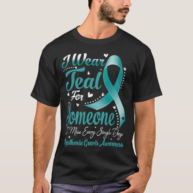 T-shirt Je Porte Turquoise Pour MYASTHENIA GRAVIS Sensibil (Devant)