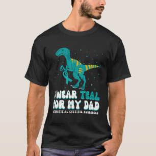 T-shirt Je Porte Turquoise Pour Papa Interstitiels Cystiti