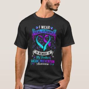 T-shirt Je Porte Turquoise & Violet En Mémoire Du Suicide 