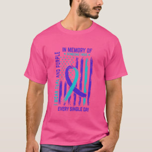 T-shirt Je Porte Turquoise & Violet Pour Quelqu'Un Qui Me