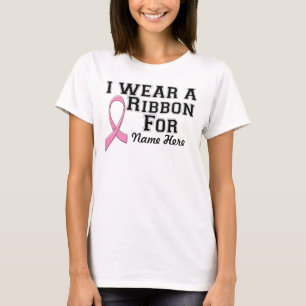 T-shirt Je porte un cancer du sein au ruban rose