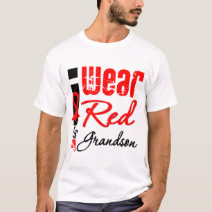 T-shirt Je porte un ruban rouge pour mon petit-fils