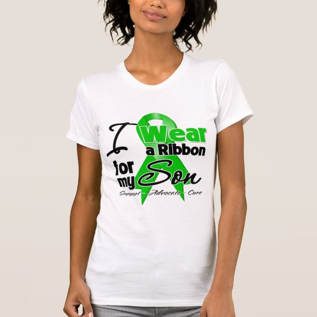 T-shirt Je porte un ruban vert pour mon fils (Devant)