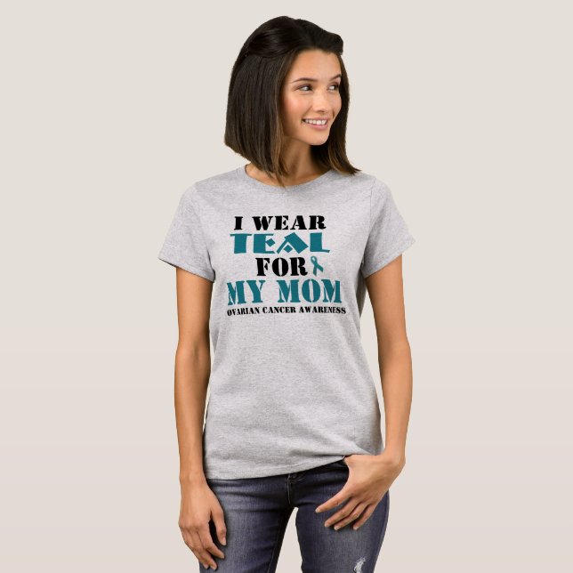 T-shirt Je porte un titre Turquoise pour (ajouter votre no (Devant entier)