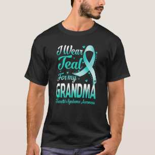T-shirt Je porte un Turquoise pour le syndrome de ma grand