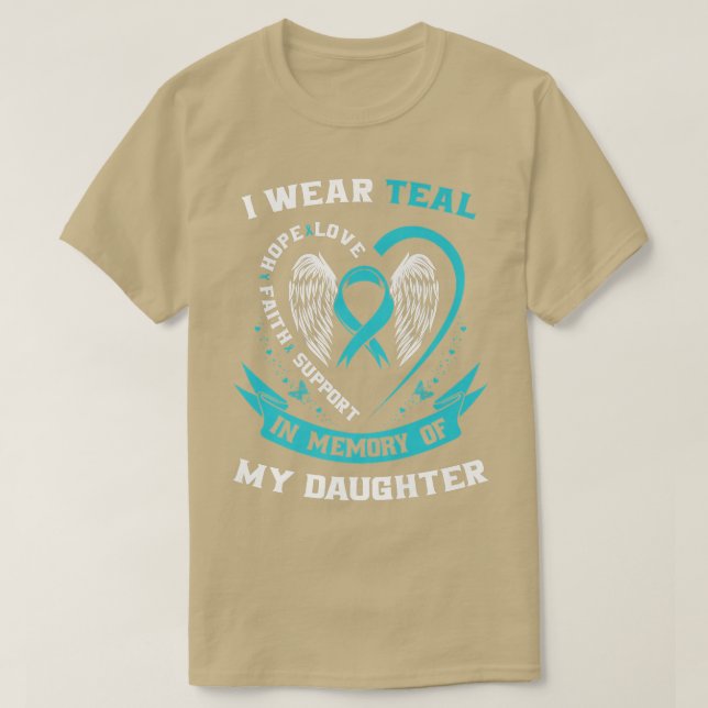 T-shirt Je Porte Un Turquoise Pour Ma Fille Académicien Du (Design devant)