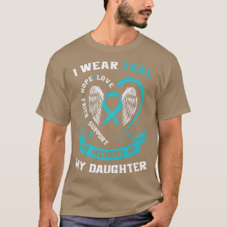 T-shirt Je Porte Un Turquoise Pour Ma Fille Académicien Du