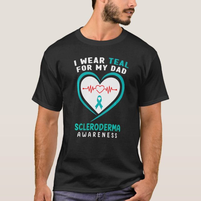 T-shirt Je Porte Un Turquoise Pour Mon Père Scleroderma Se (Devant)