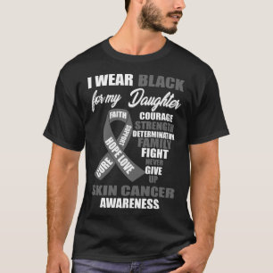 T-shirt Je porte une conscience du cancer de la peau noire