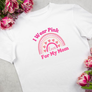 T-shirt Je porte une conscience du cancer du sein rose