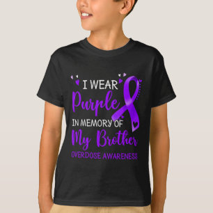 T-shirt Je Porte Une Mémoire Violette Du Frère Sensibilisa