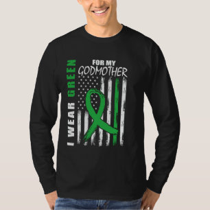 T-shirt Je Porte Vert Tante Parrain Maladie Rénale Sensibi