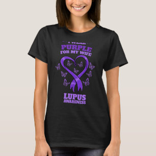 T-shirt Je Porte Violet Pour Ma Femme Lupus Sensibilisatio