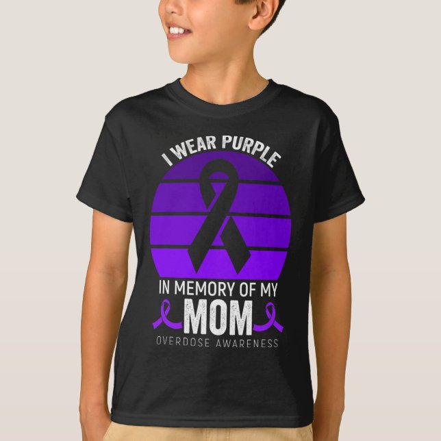 T-shirt Je Porte Violet Surdose Conscience Violet Ribbon M (Devant)