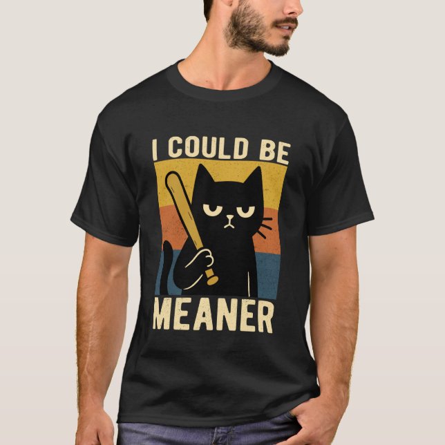 T-shirt Je Pourrais être Plus Méchante Conception De Batte (Devant)
