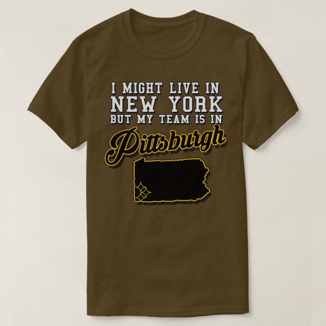 T-shirt Je pourrais vivre à New York mais mon équipe est à (Design devant)