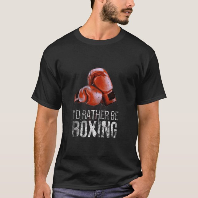 T-shirt Je Préfère Boxer Design Original Avec Gants B (Devant)