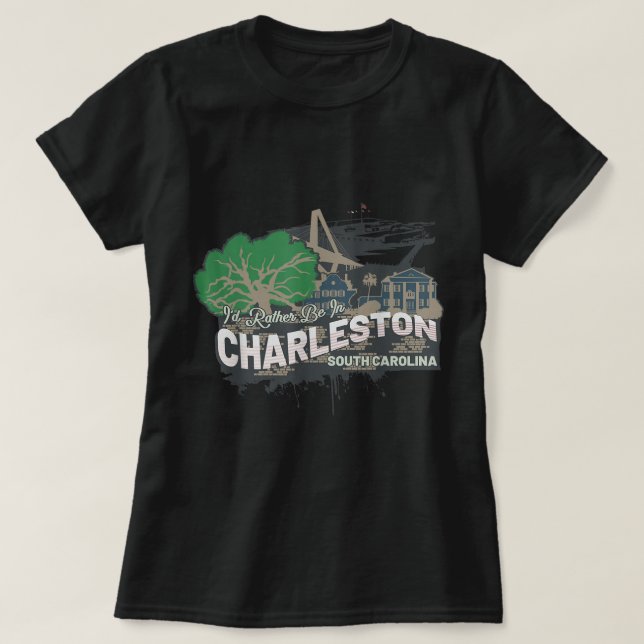 T-shirt Je préfère être à Charleston en Caroline du Sud Vi (Design devant)