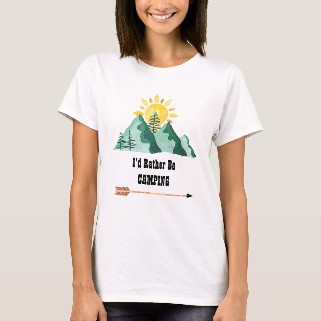 T-shirt Je préfère être en camping (Devant)