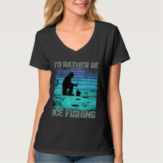 T-shirt Je préfère être Ice Fishing Retro Vintage 1