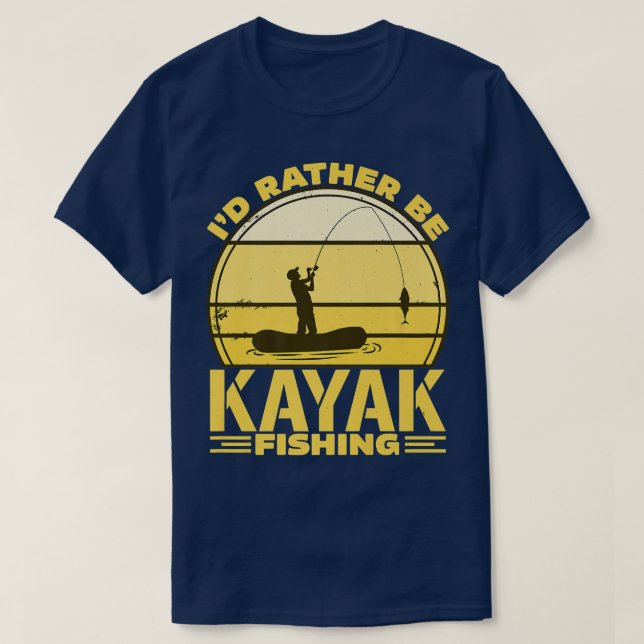 T-shirt Je préfère être Kayak Pêche  (Design devant)
