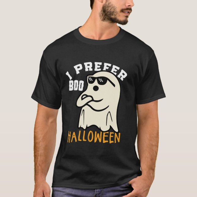T-shirt Je Préfère Halloween Funny Ghost Matching Famille  (Devant)