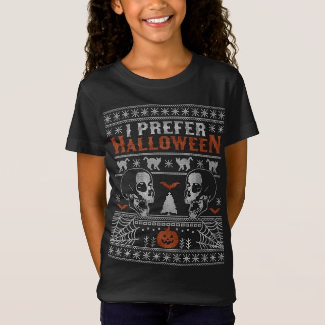 T-Shirt Je Préfère Halloween laide Noël Sweater Xmas Sku (Devant)