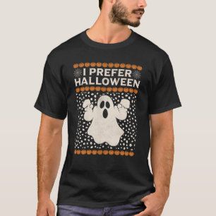 T-shirt Je préfère Halloween Skeleton Père Noël Christmas 