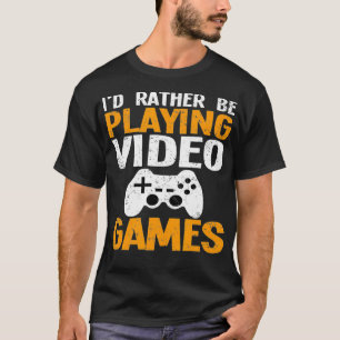 T-shirt Je préfère jouer à des jeux vidéo amusant jeu rétr