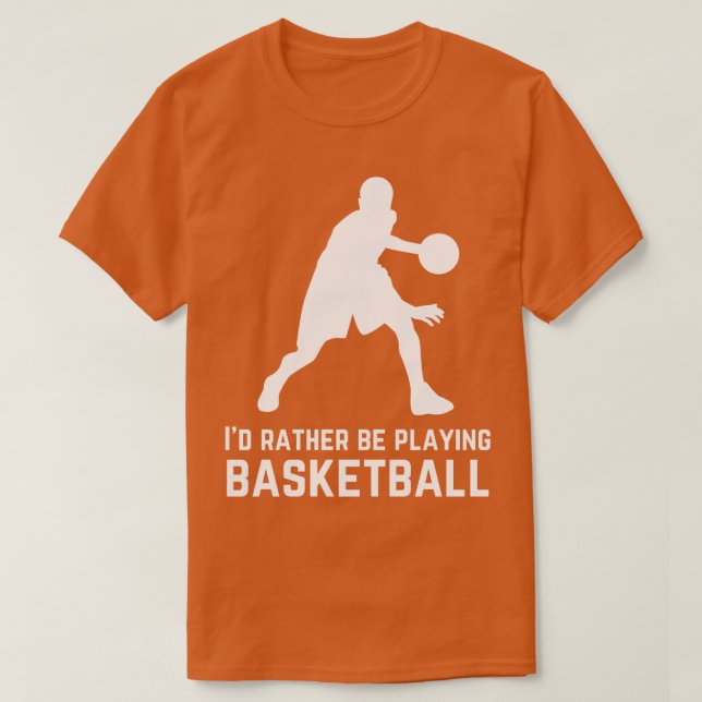 T-shirt Je préfère jouer au basket-ball (Design devant)
