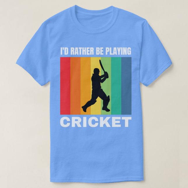 T-shirt Je Préfère Jouer Au Cricket (Design devant)