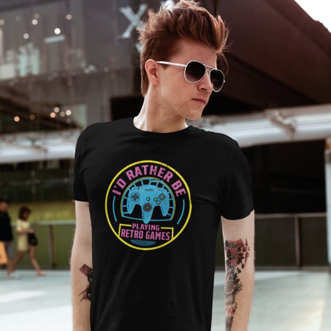 T-shirt Je préfère jouer aux jeux rétro - Console (Créateur téléchargé)