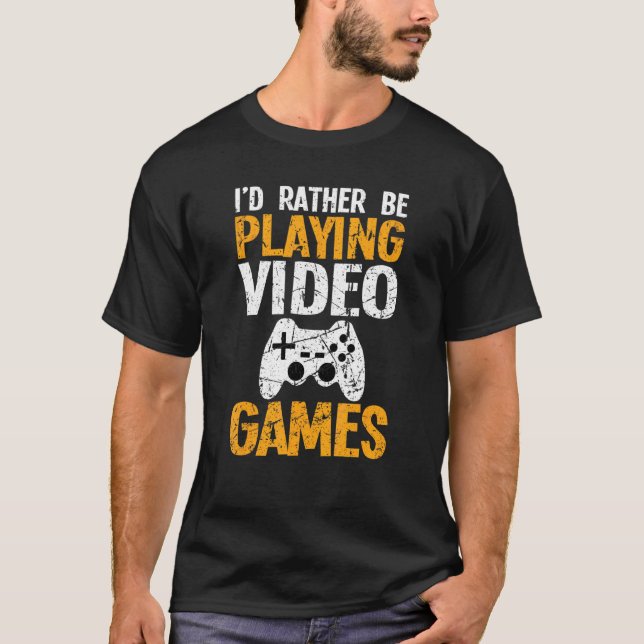 T-shirt Je préfère jouer aux jeux vidéo (Devant)