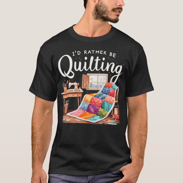 T-shirt Je préfère la couture de courtepointes (Devant)