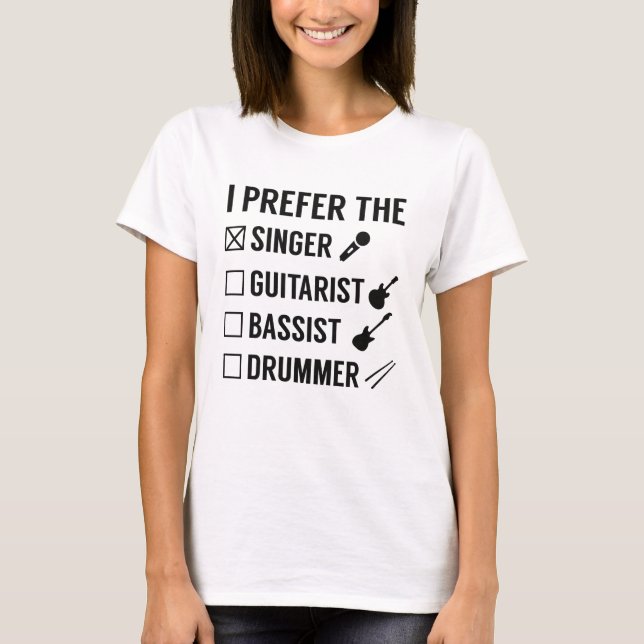 T-shirt Je Préfère Le Chanteur (Devant)