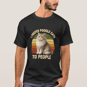 T-shirt Je préfère les chats caniches aux personnes Vintag
