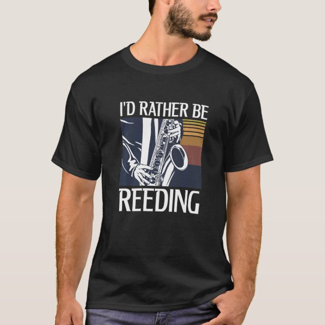T-shirt Je préfère lire pour un saxophone (Devant)
