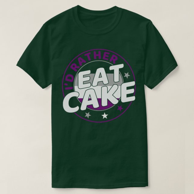 T-shirt Je préfère manger du gâteau amusant Ace Pride Asex (Design devant)