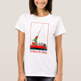 T-shirt Je préfère naviguer avec Père Noël à Noël