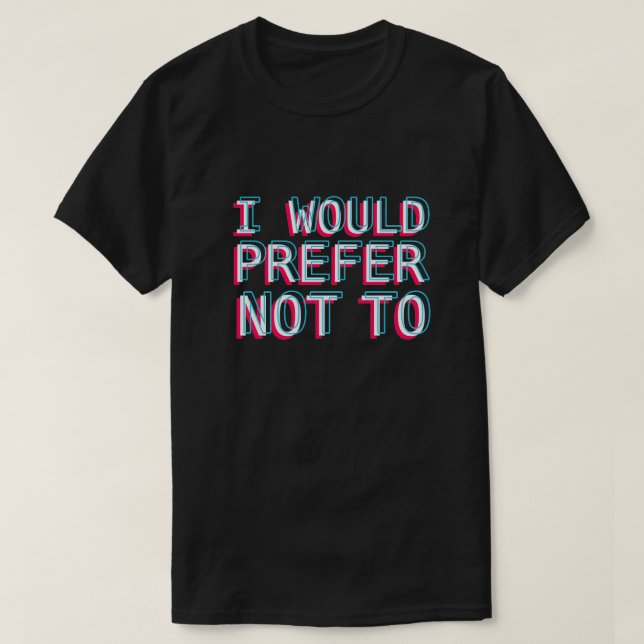 T-shirt Je Préfère Ne Pas Citer Slavoj Zizek Philosophe (Design devant)