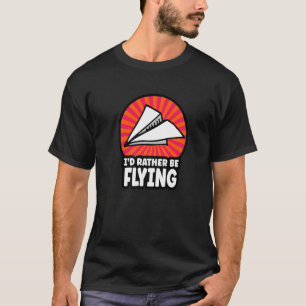 T-shirt Je préfère piloter du papier avion pilote Origami
