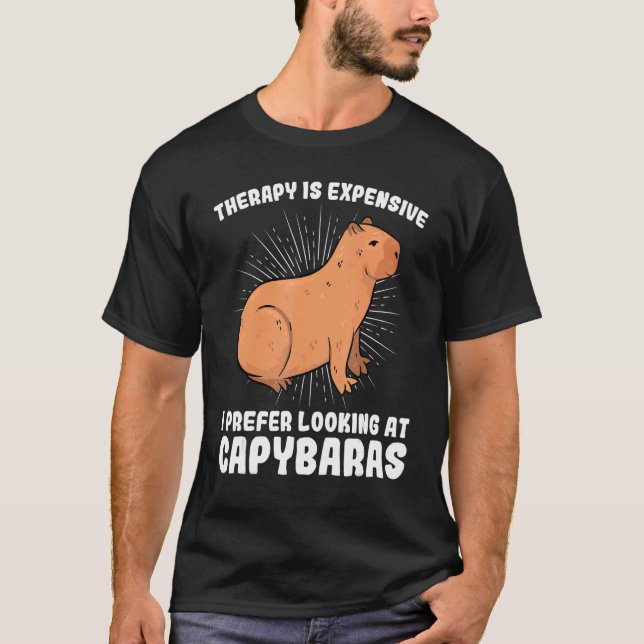 T-shirt Je préfère regarder capybaras capybara (Devant)