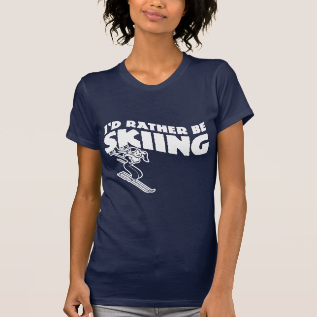 T-shirt Je préfère skier (femelle) (Devant)