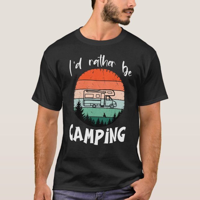 T-shirt Je préférerais camper Mobil Wald (Devant)