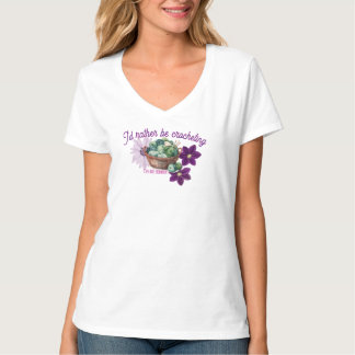 T-shirt Je préférerais crocheter un col en V