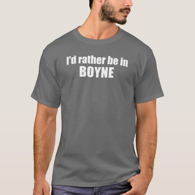 T-shirt Je préférerais être à Boyne Michigan (Devant)