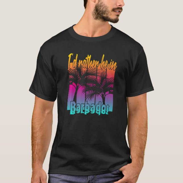 T-shirt Je préférerais être à la Barbade (Devant)