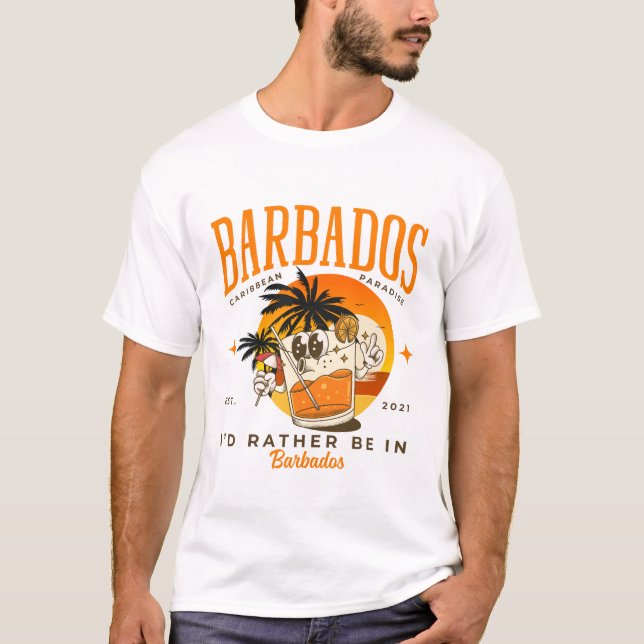 T-shirt Je préférerais être à la Barbade (Devant)