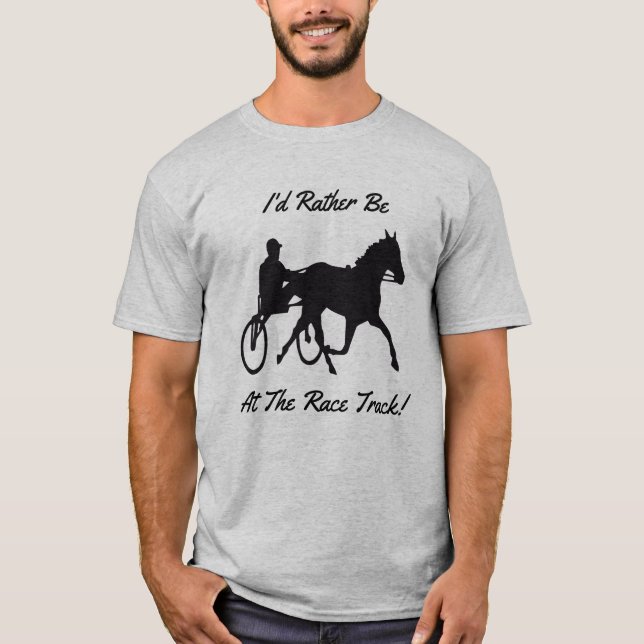 T-shirt Je Préférerais Être À La Course Horse (Devant)